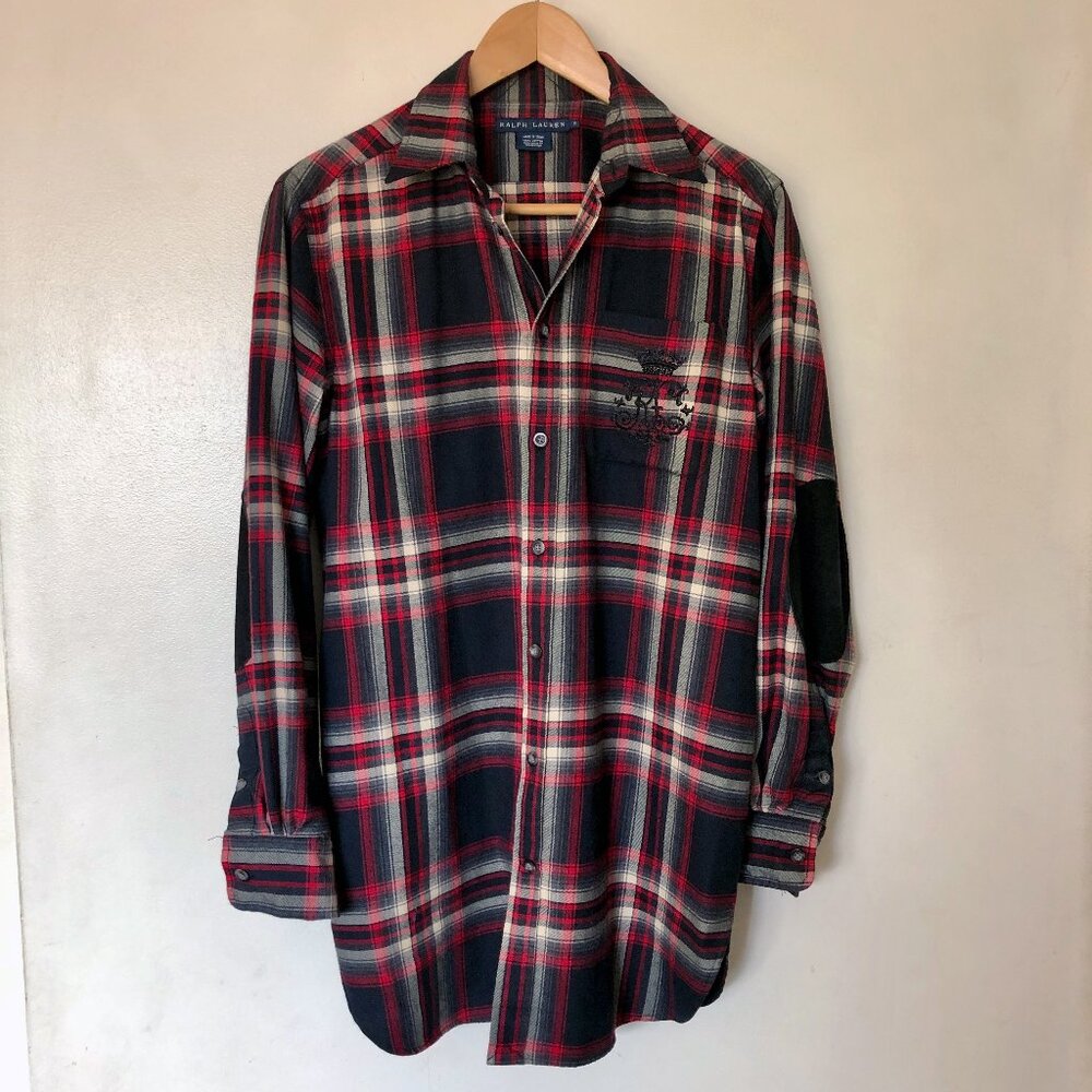 RALPH LAUREN BUTTON-UP PLAID SHIRT 8
